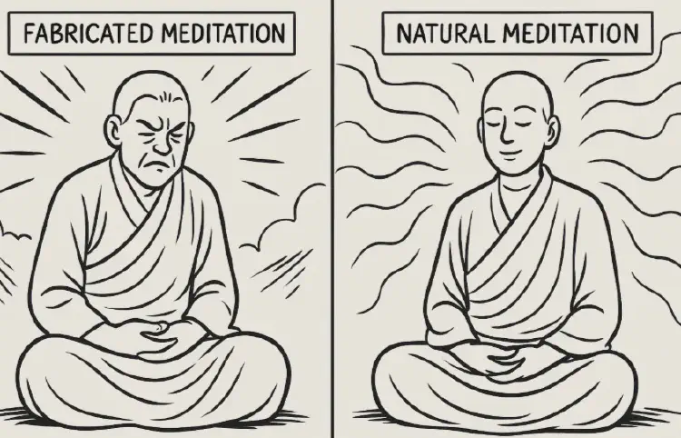 Natural presence vs fabricated meditation